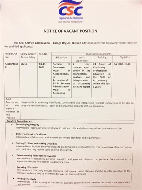 caraga civil service job vacancies
